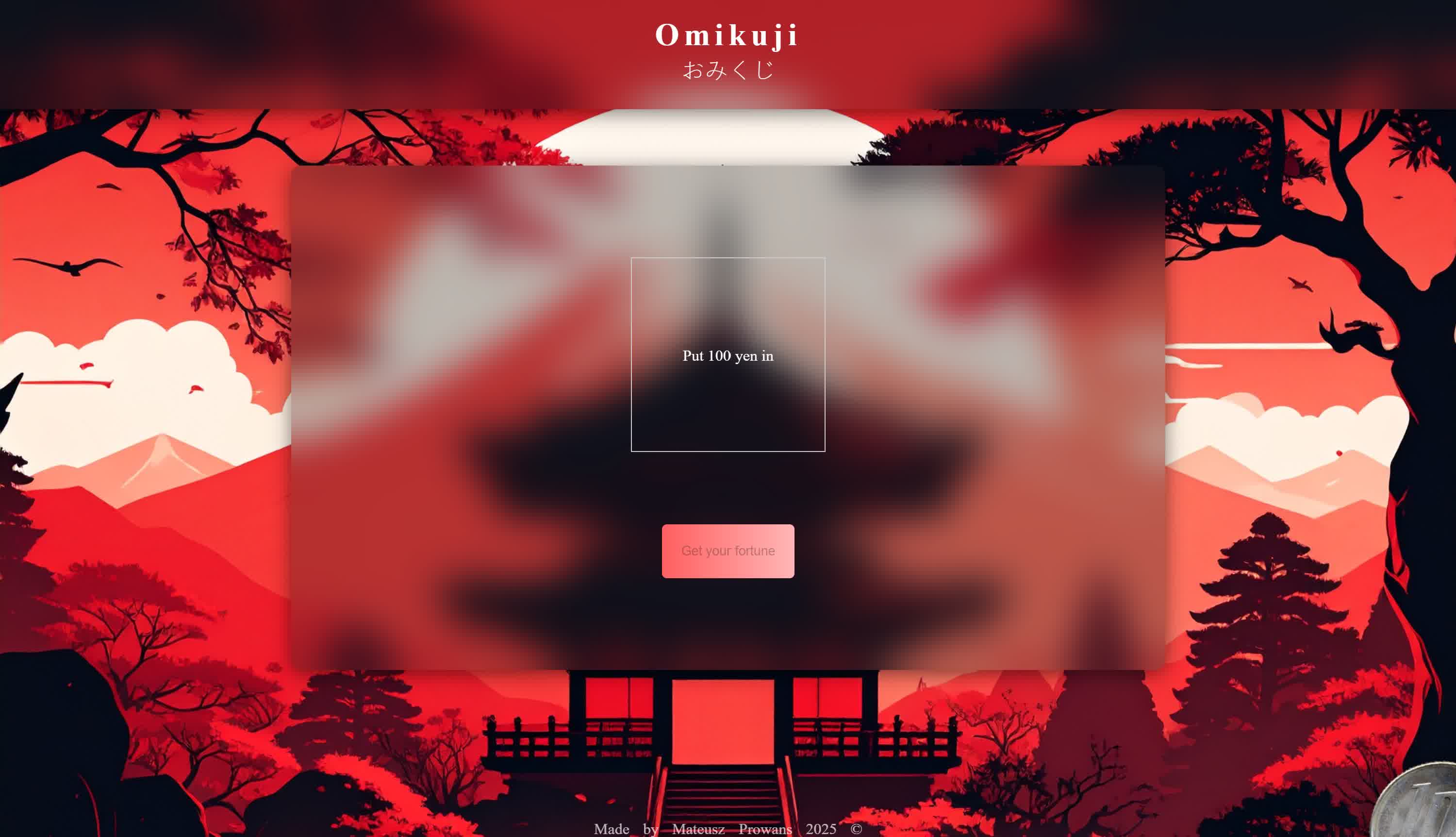 Omikuji website screenshot